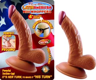 Latin American Mini Whoppers 4-Inch Curved Dong  With Balls - Latin - Latin