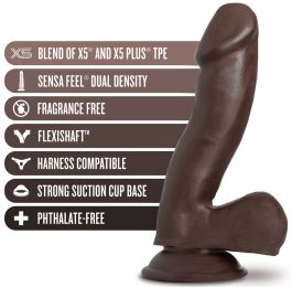 Au Naturel - Troy - 6 Inch Dildo - Chocolate