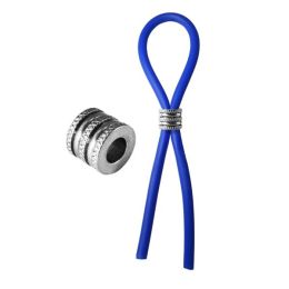 Bolo Silicone Lasso & Grooved Stainless Steel Slider Blue