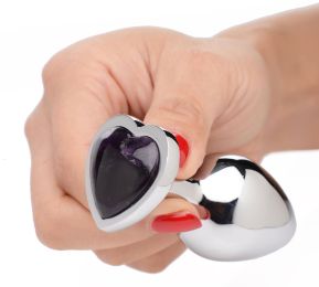 Amethyst Heart Anal Plug - Small