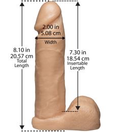 Vac-U-Lock 8 Inch Realistic Cock - White