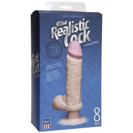 The Realistic Cock Ultraskyn Vibrating 8 Inches - Vanilla