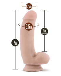 Dr. Skin Silicone - Dr. Samuel - 7 Inch Dildo  With Suction Cup - Vanilla