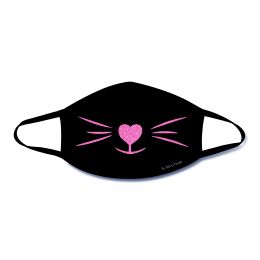 Meow-Za Pink Glitter Kitty Face Mask With Black  Trim